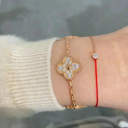 [⭐Lioran] CLOVER 5 MOTIF FULL DIAMOND BRACELET COLLECTION
