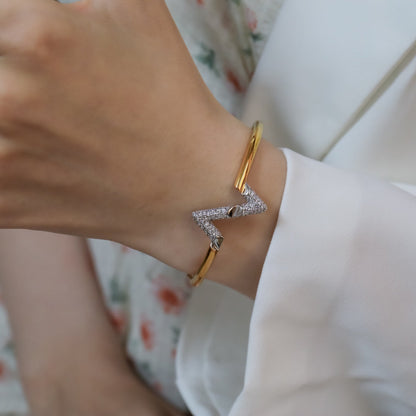 [⭐Lioran]VOLTE UPSITE DOWN GOLD DIAMOND BRACELET