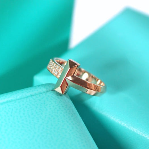 [Lioran]T1 NARROW DIAMOND PINK GOLD RING