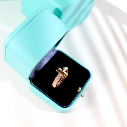 [Lioran]T1 NARROW DIAMOND PINK GOLD RING