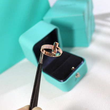 [Lioran]T1 NARROW DIAMOND PINK GOLD RING