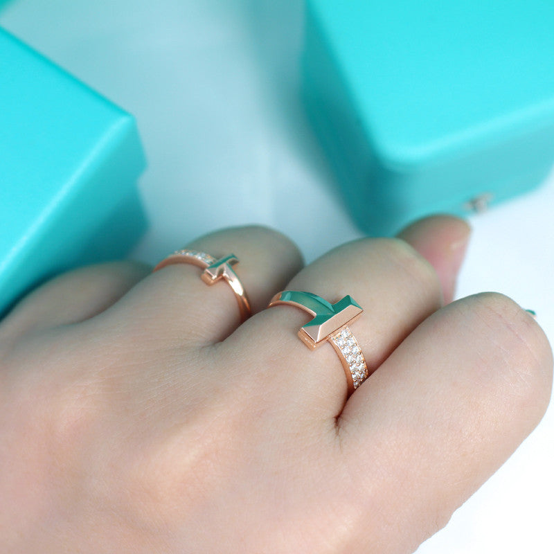 [Lioran]T1 NARROW DIAMOND PINK GOLD RING
