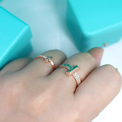 [Lioran]T1 NARROW DIAMOND PINK GOLD RING
