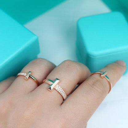 [Lioran]T1 NARROW DIAMOND PINK GOLD RING