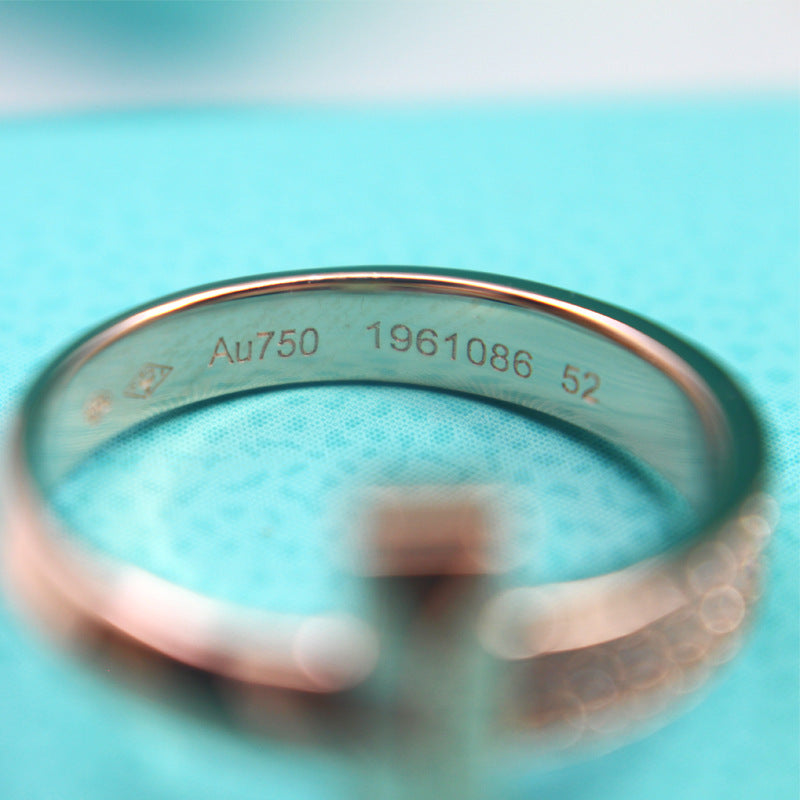 [Lioran]T1 NARROW DIAMOND PINK GOLD RING