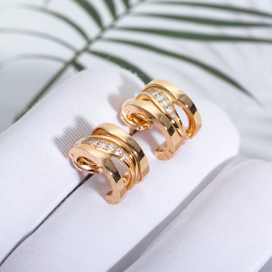 [⭐Lioran]ZERO 1 PINK GOLD DIAMONDS EARRINGS