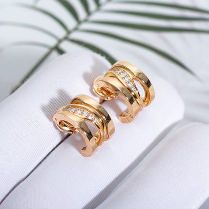 [⭐Lioran]ZERO 1 PINK GOLD DIAMONDS EARRINGS