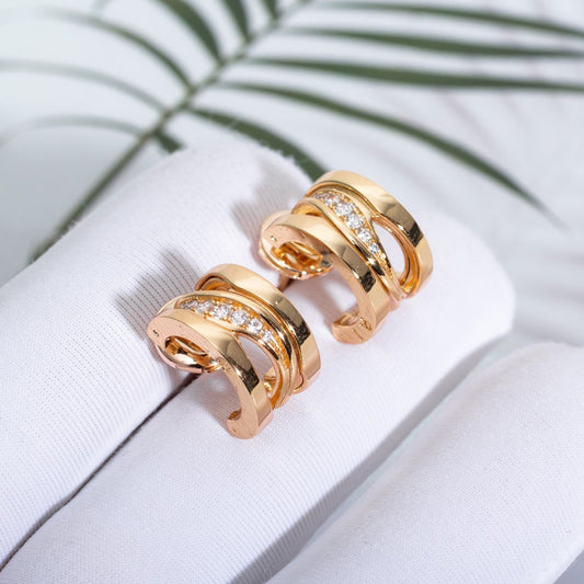 [⭐Lioran]ZERO 1 PINK GOLD DIAMONDS EARRINGS