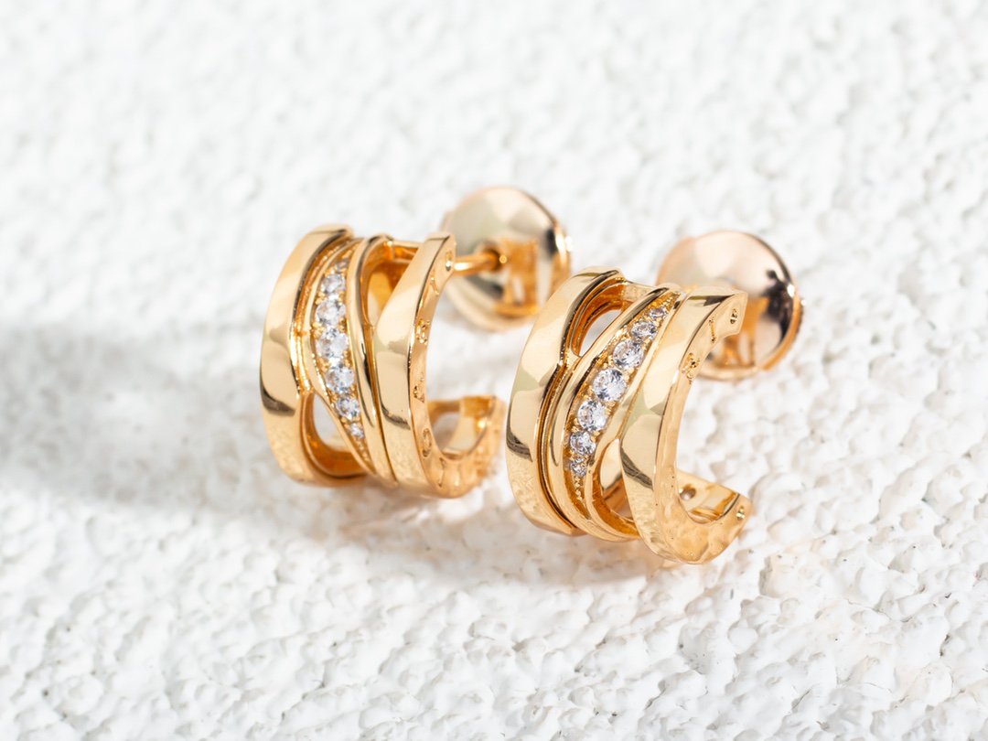 [⭐Lioran]ZERO 1 PINK GOLD DIAMONDS EARRINGS