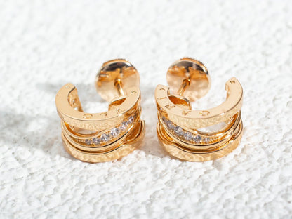 [⭐Lioran]ZERO 1 PINK GOLD DIAMONDS EARRINGS