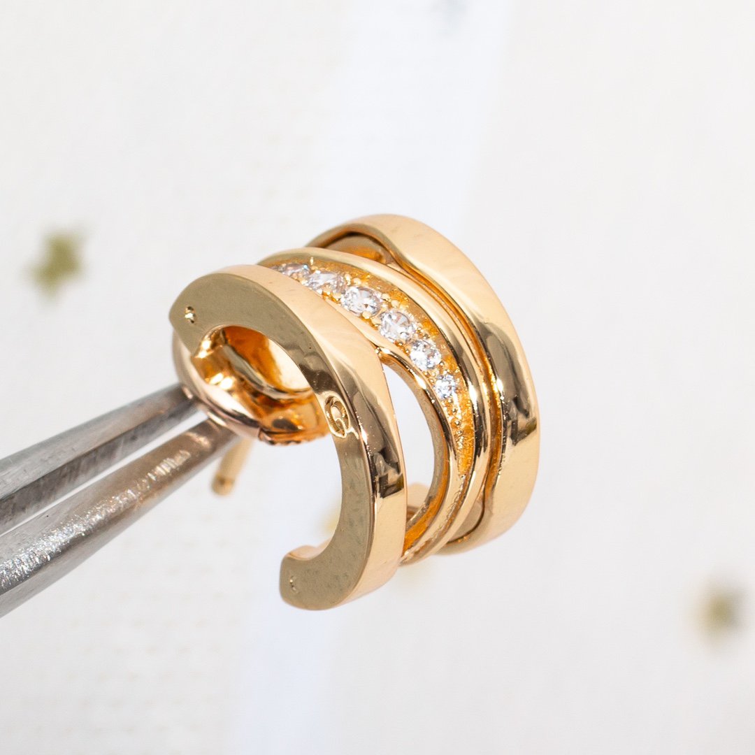 [⭐Lioran]ZERO 1 PINK GOLD DIAMONDS EARRINGS