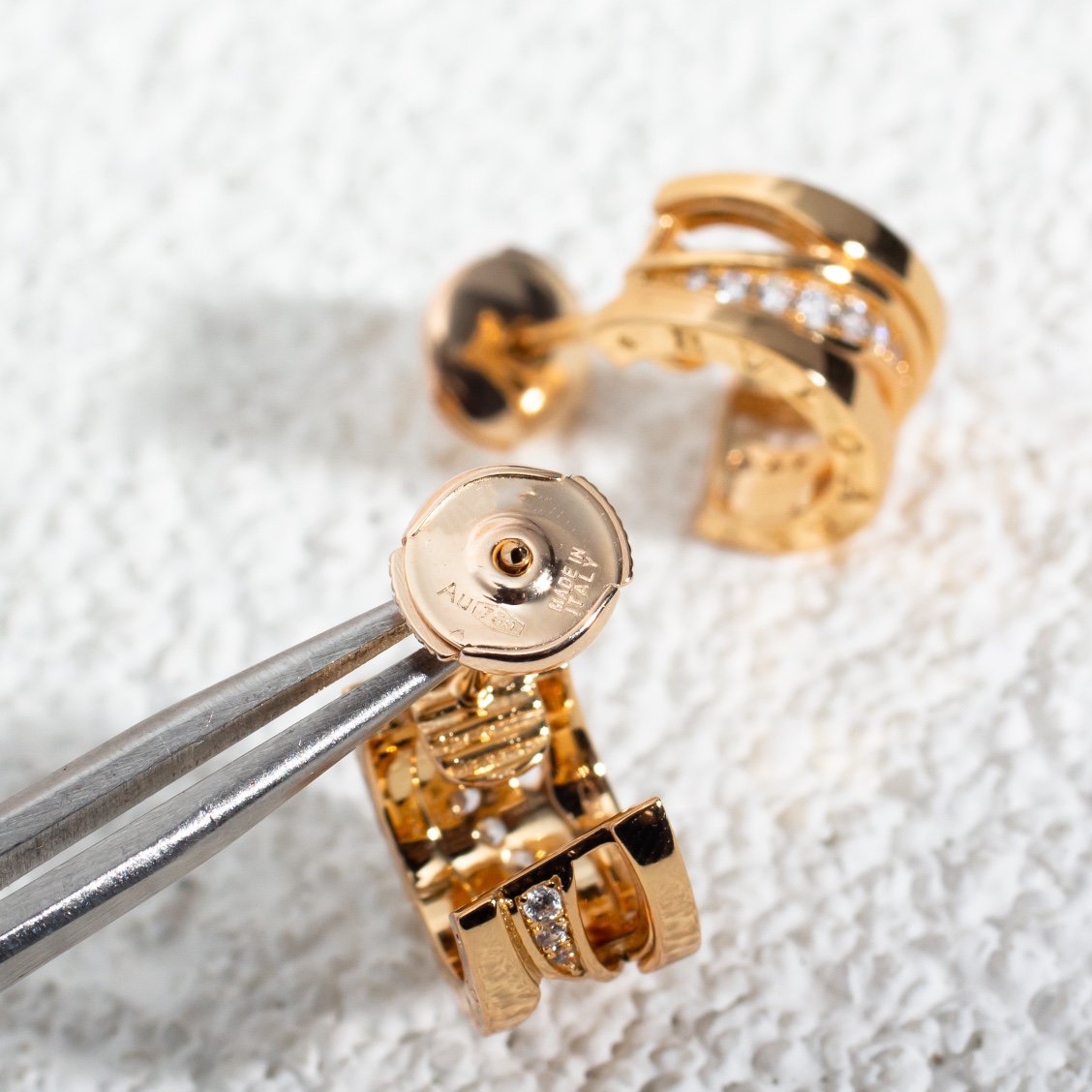 [⭐Lioran]ZERO 1 PINK GOLD DIAMONDS EARRINGS