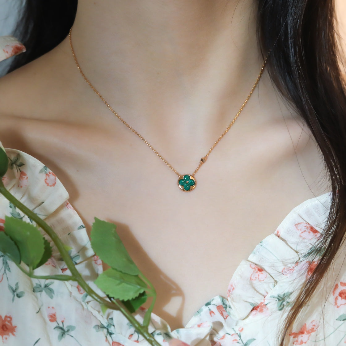 [⭐Lioran]SUN PEDANT PINK GOLD 1 DIAMOND NECKLACE