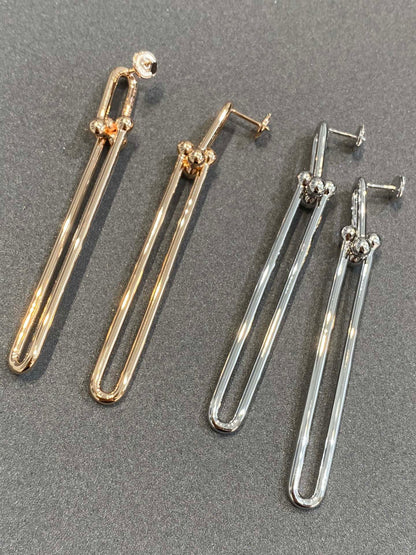 [Lioran]HARDWEAR DOUBLE LONG LINK EARRINGS