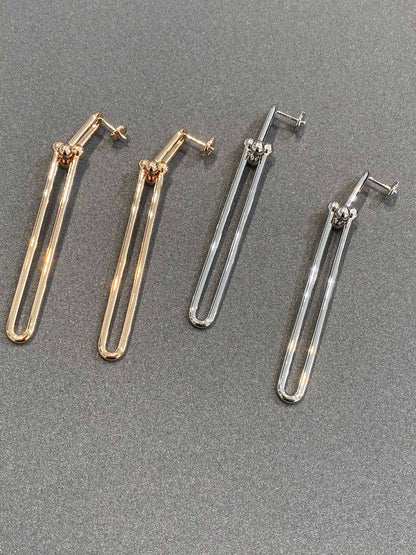 [Lioran]HARDWEAR DOUBLE LONG LINK EARRINGS