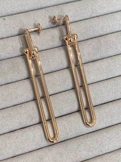 [Lioran]HARDWEAR DOUBLE LONG LINK EARRINGS