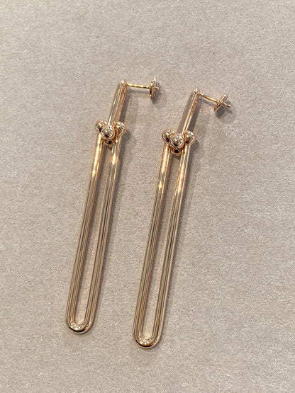 [Lioran]HARDWEAR DOUBLE LONG LINK EARRINGS