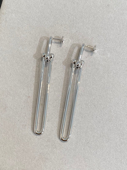 [Lioran]HARDWEAR DOUBLE LONG LINK EARRINGS