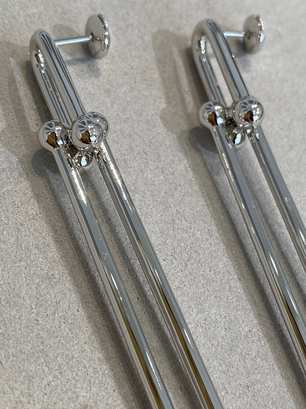 [Lioran]HARDWEAR DOUBLE LONG LINK EARRINGS