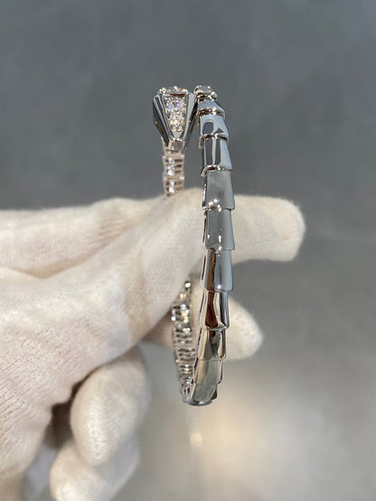 [⭐Lioran]SERPENTI BRACELET DIAMONDS SILVER