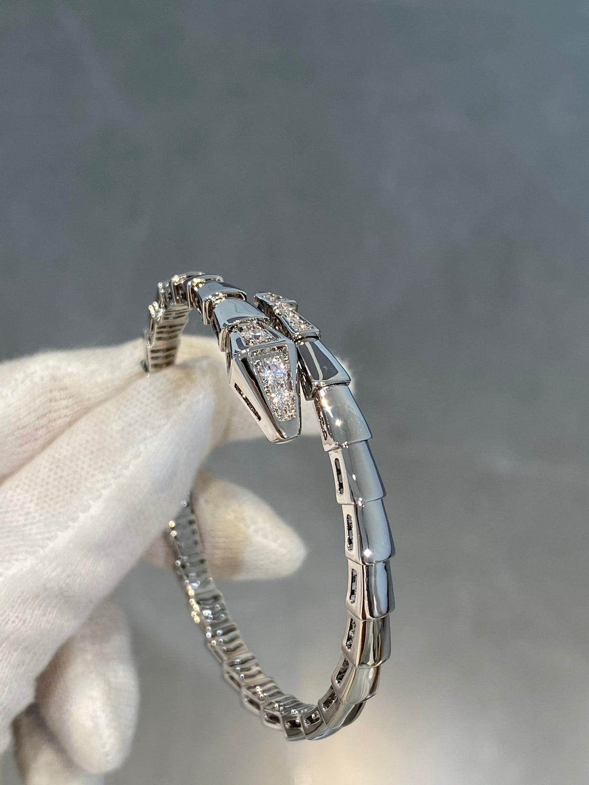[⭐Lioran]SERPENTI BRACELET DIAMONDS SILVER