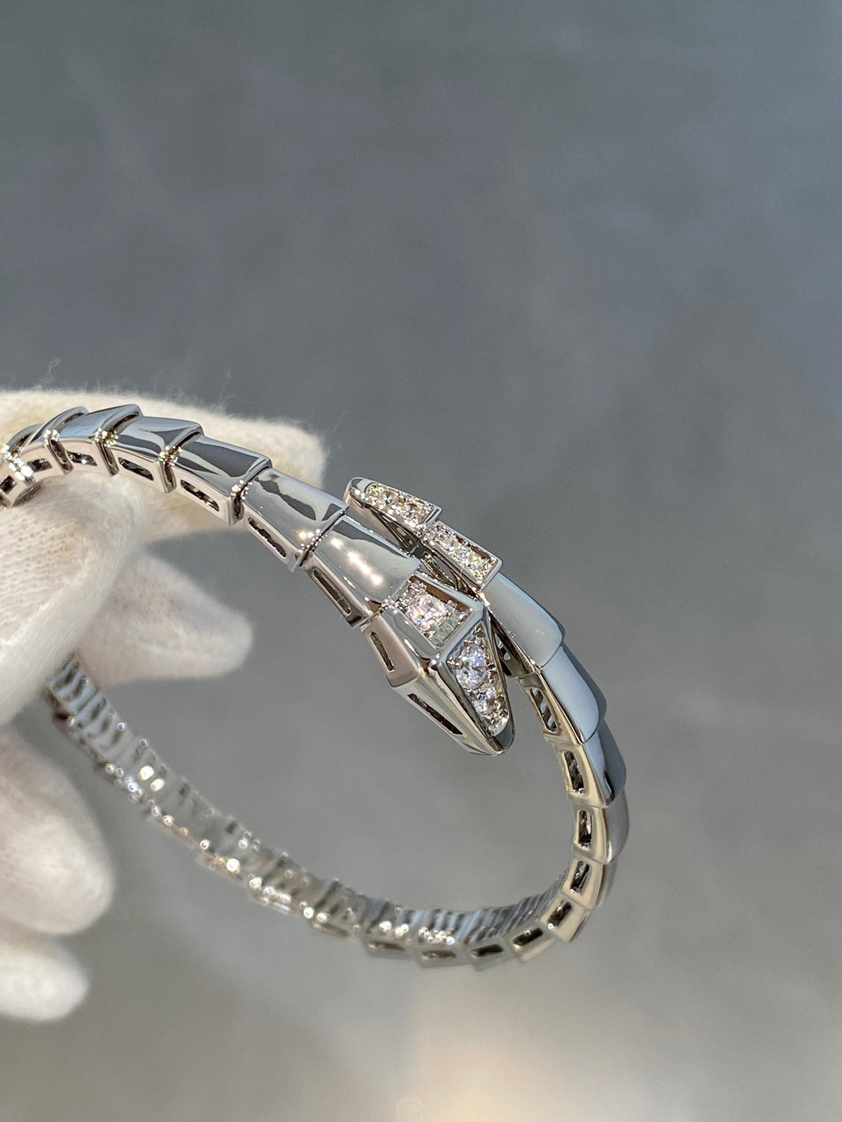 [⭐Lioran]SERPENTI BRACELET DIAMONDS SILVER