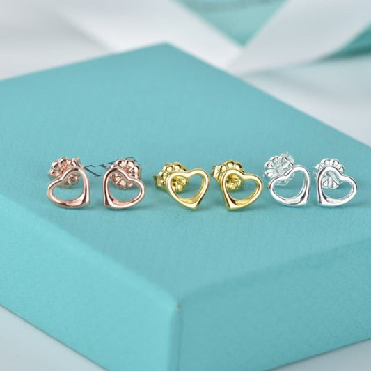 [Lioran]OPEN HEART STUD EARRINGS