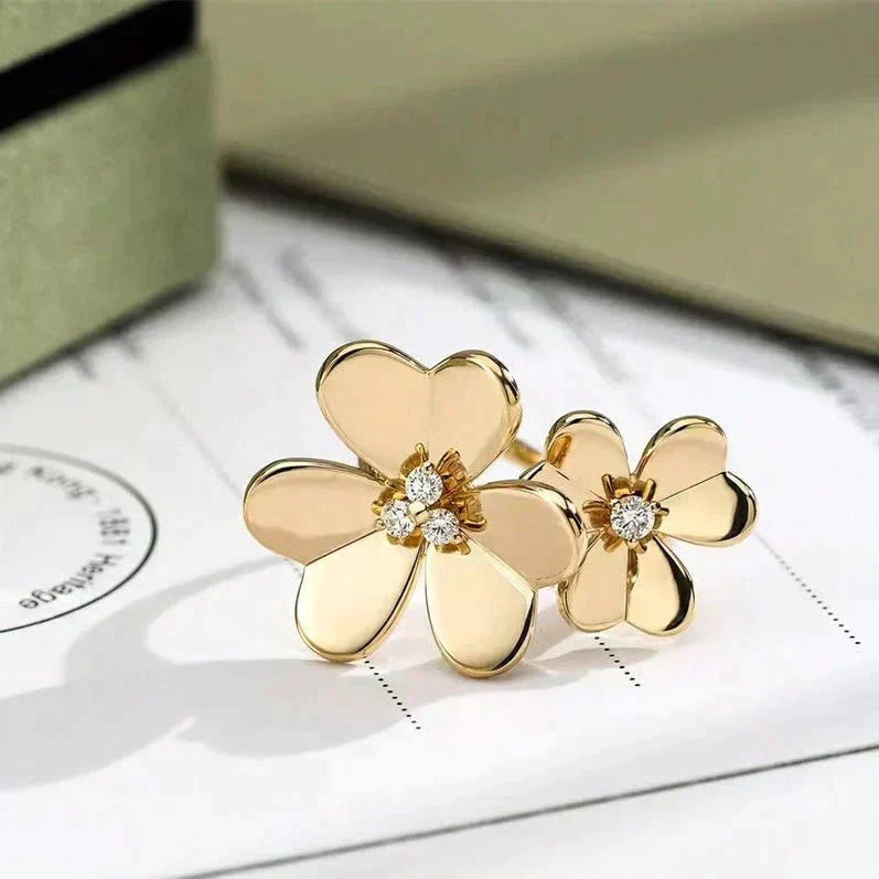 [⭐Lioran]CLOVER COMOS GOLD DIAMOND RING