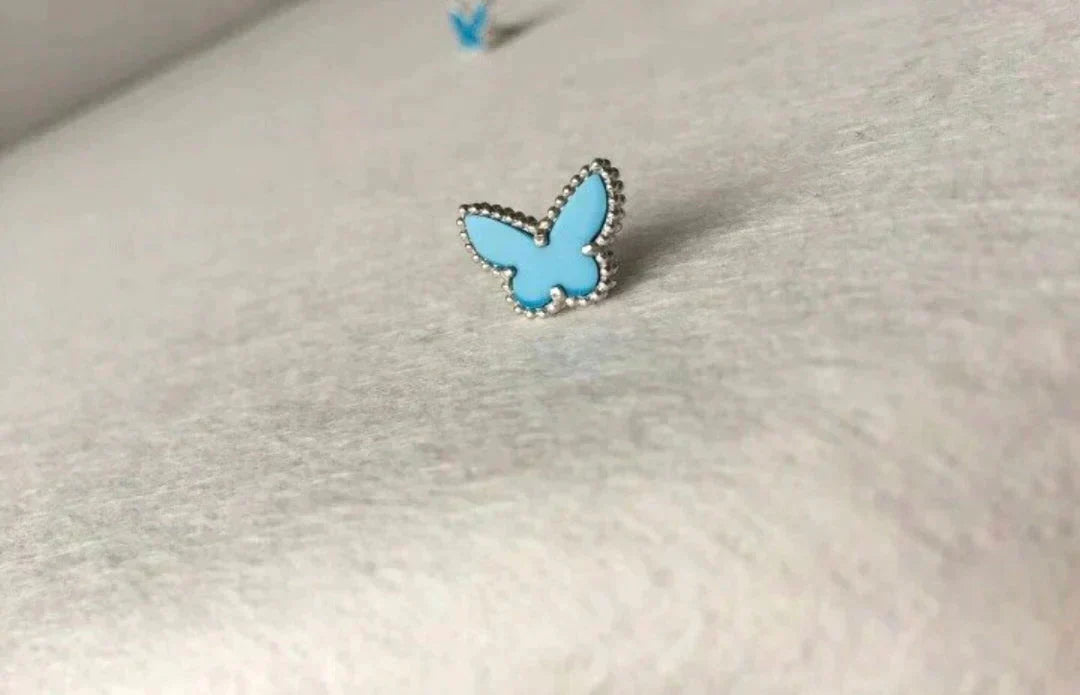 [⭐Lioran]BUTTERFLY TURQUOISE EARRINGS SILVER