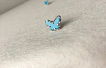 [⭐Lioran]BUTTERFLY TURQUOISE EARRINGS SILVER