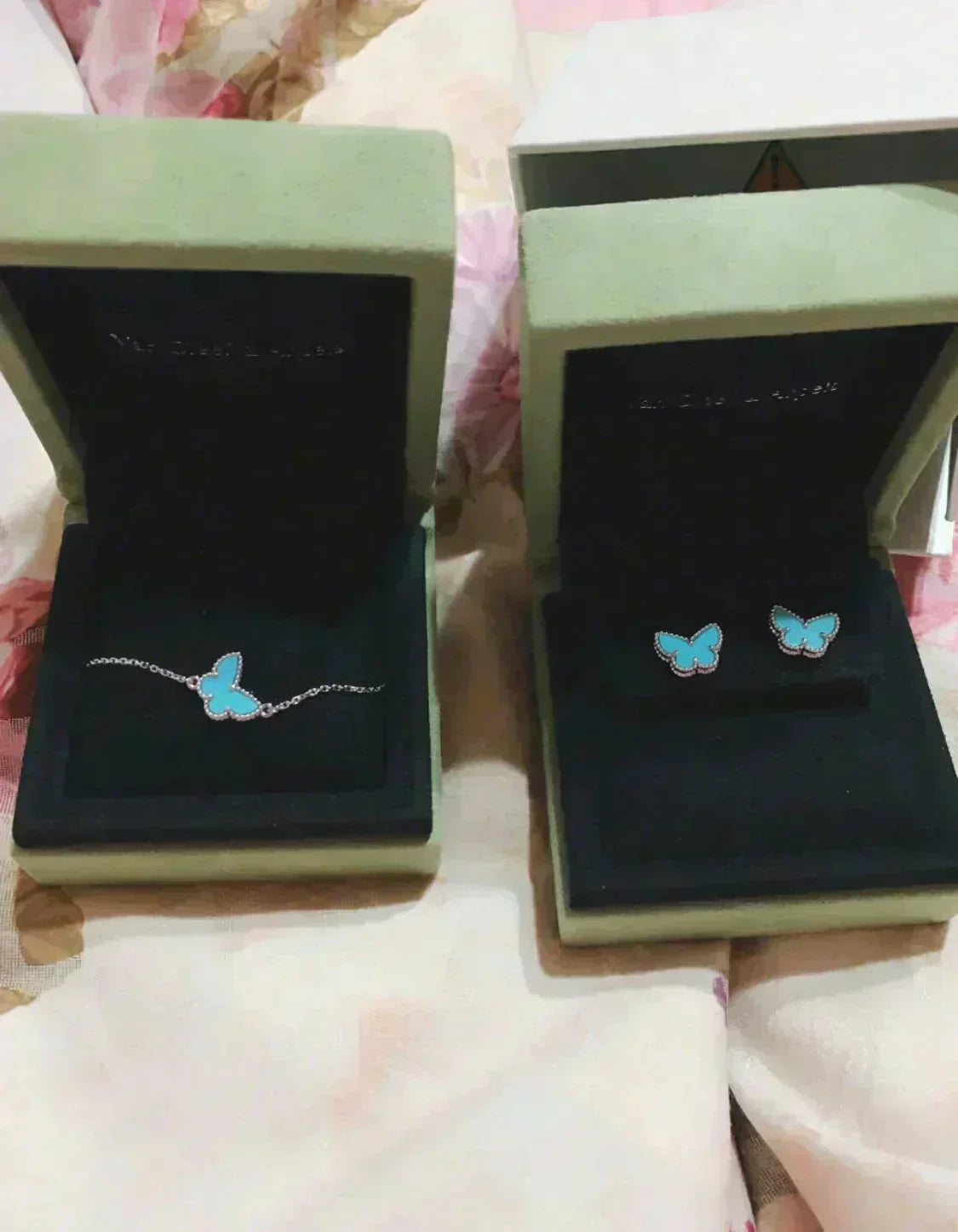 [⭐Lioran]BUTTERFLY TURQUOISE EARRINGS SILVER