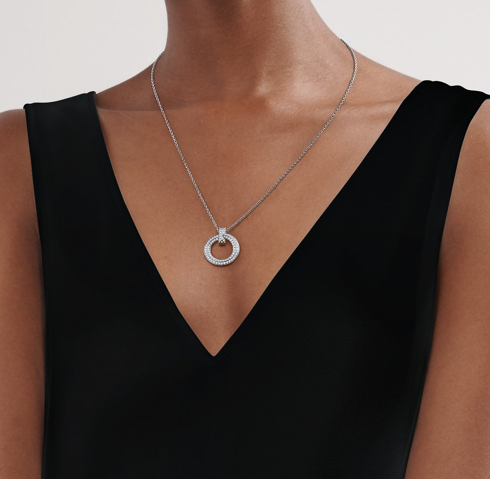 [Lioran]T CIRCLE PEDANT DIAMOND NECKLACE
