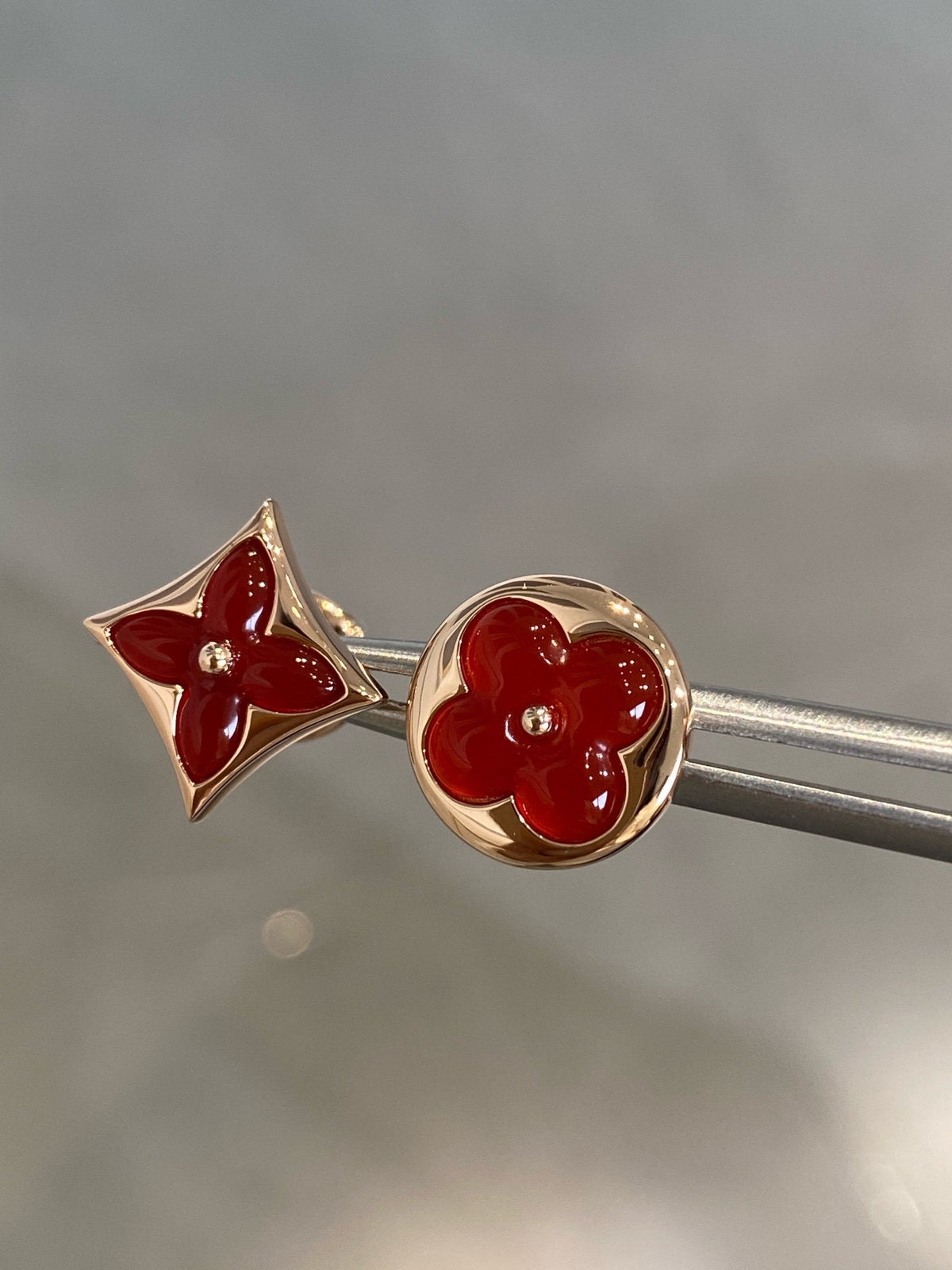 [⭐Lioran]STAR AND SUN PINK GOLD CARNELIAN STUD EARRINGS