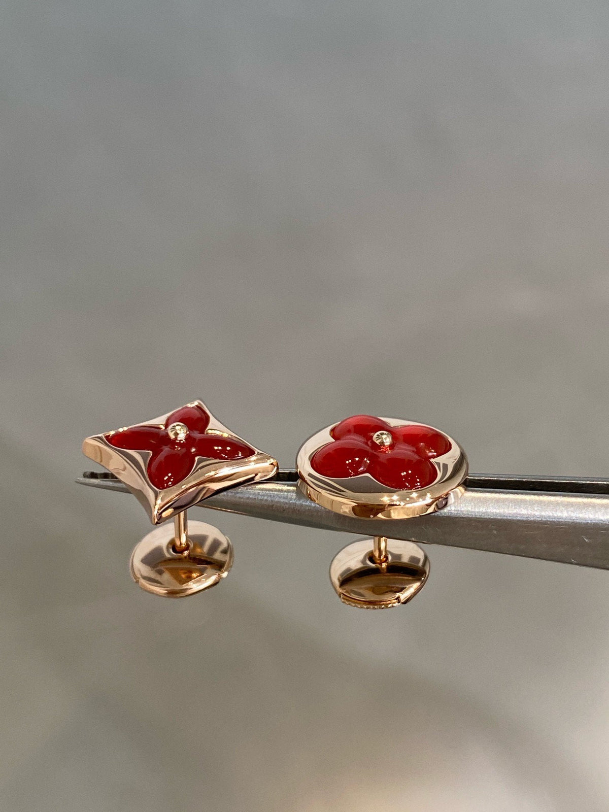 [⭐Lioran]STAR AND SUN PINK GOLD CARNELIAN STUD EARRINGS