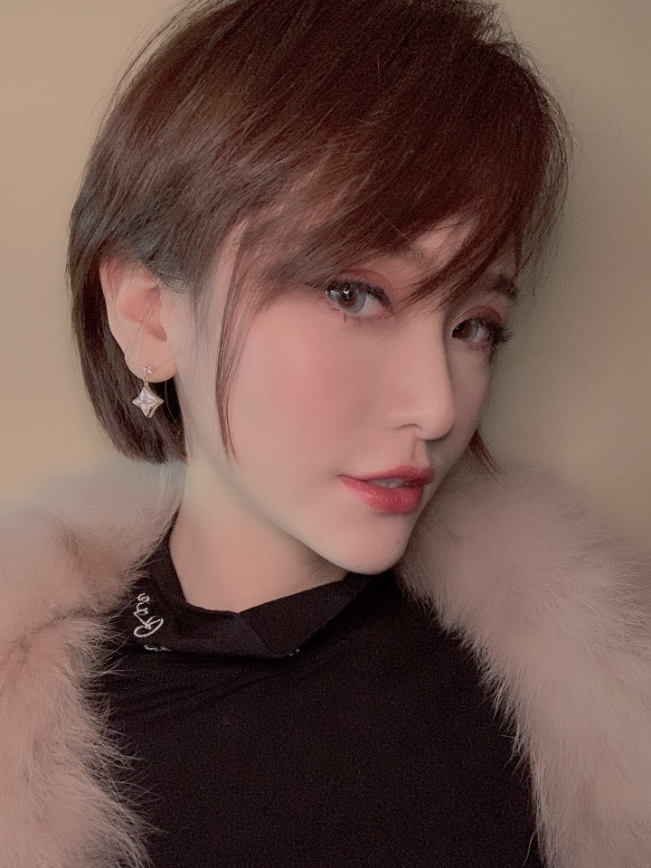 [⭐Lioran]DOUBLE STAR PINK GOLD MOP DROP EARRINGS