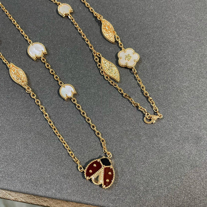 [⭐Lioran]LUCKY SPRING 15 MOTIFS GOLD NECKLACE
