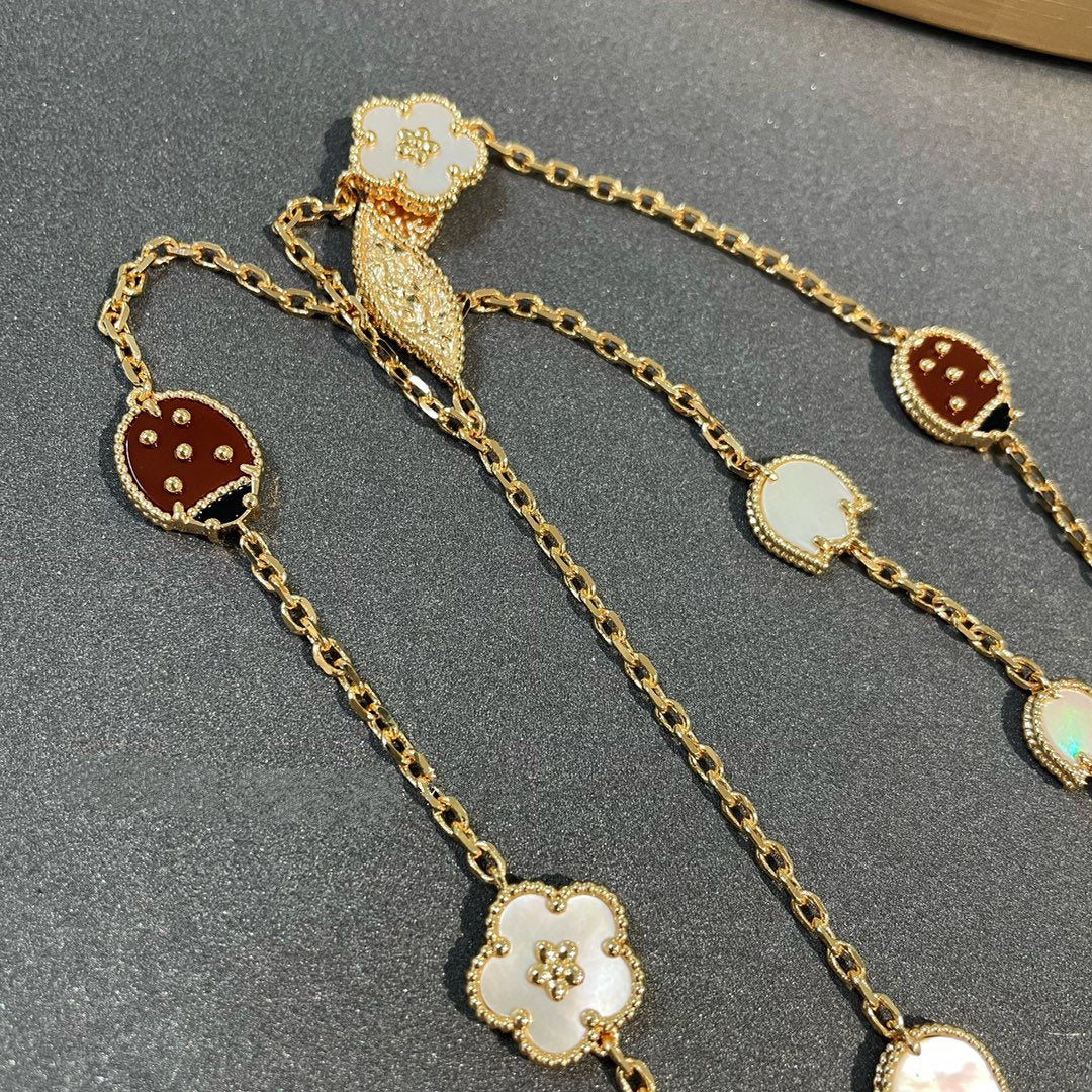 [⭐Lioran]LUCKY SPRING 15 MOTIFS GOLD NECKLACE
