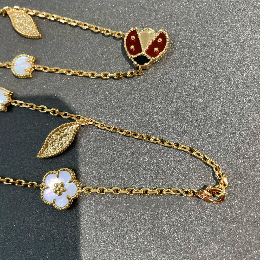 [⭐Lioran]LUCKY SPRING 15 MOTIFS GOLD NECKLACE