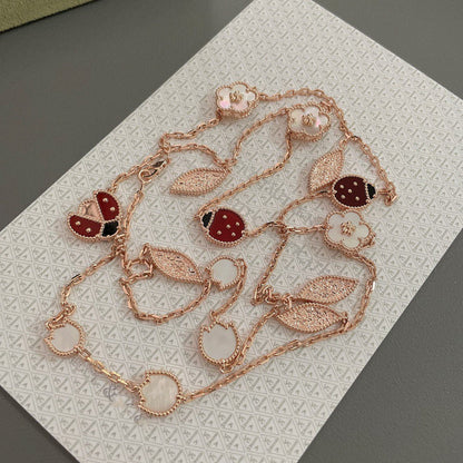 [⭐Lioran]LUCKY SPRING 15 MOTIFS ROSE GOLD NECKLACE