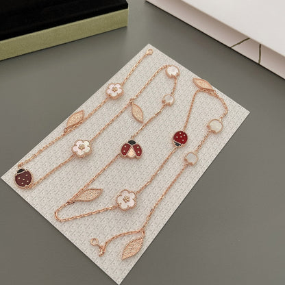 [⭐Lioran]LUCKY SPRING 15 MOTIFS ROSE GOLD NECKLACE