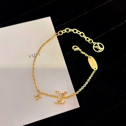 [⭐Lioran]LOGO STAR MOTIF GOLD BRACELET