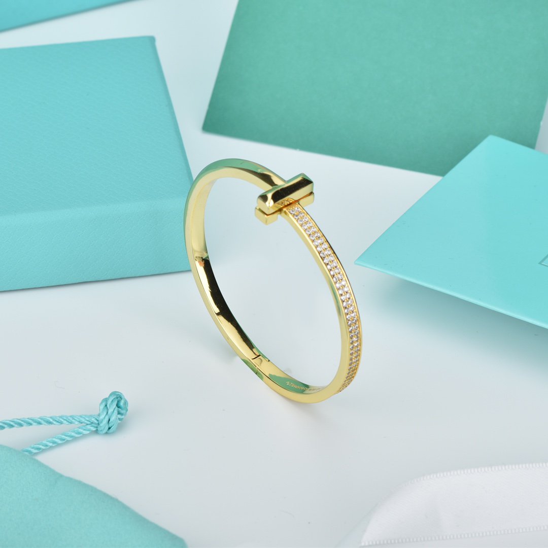 [Lioran]WIDE DIAMONDS HINGED BANGLE