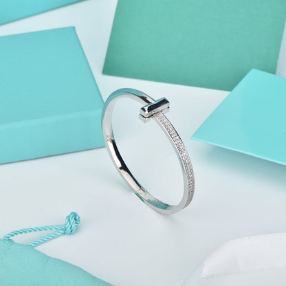 [Lioran]WIDE DIAMONDS HINGED BANGLE
