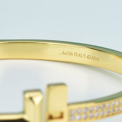 [Lioran]WIDE DIAMONDS HINGED BANGLE