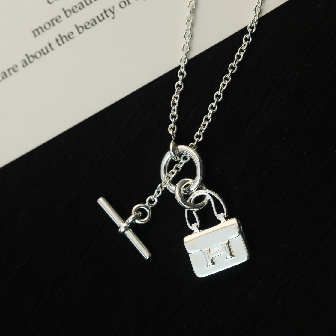 [⭐Lioran]POP H PEDANT SILVER NECKLACE