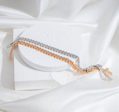 [⭐Lioran]KELLY CHAIN SILVER DIAMOND BRACELET