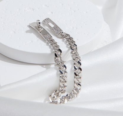 [⭐Lioran]KELLY CHAIN SILVER DIAMOND BRACELET