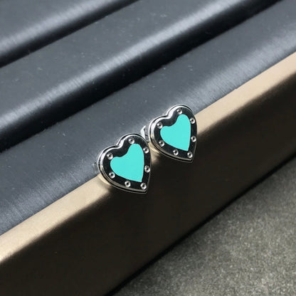 [Lioran]HEART STUD SILVER EARRINGS