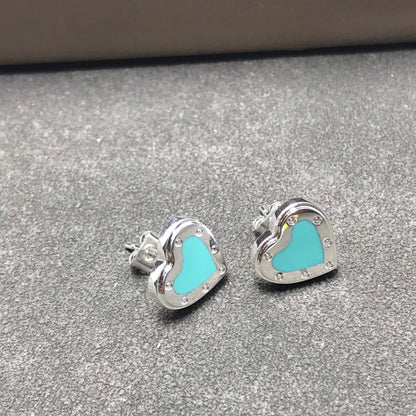 [Lioran]HEART STUD SILVER EARRINGS