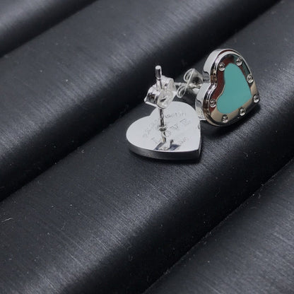 [Lioran]HEART STUD SILVER EARRINGS
